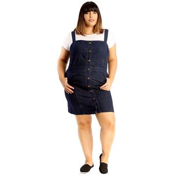 Immagine di JEANS DUNGAREE BLUE DRESS STRETCH WITH BUTTONS